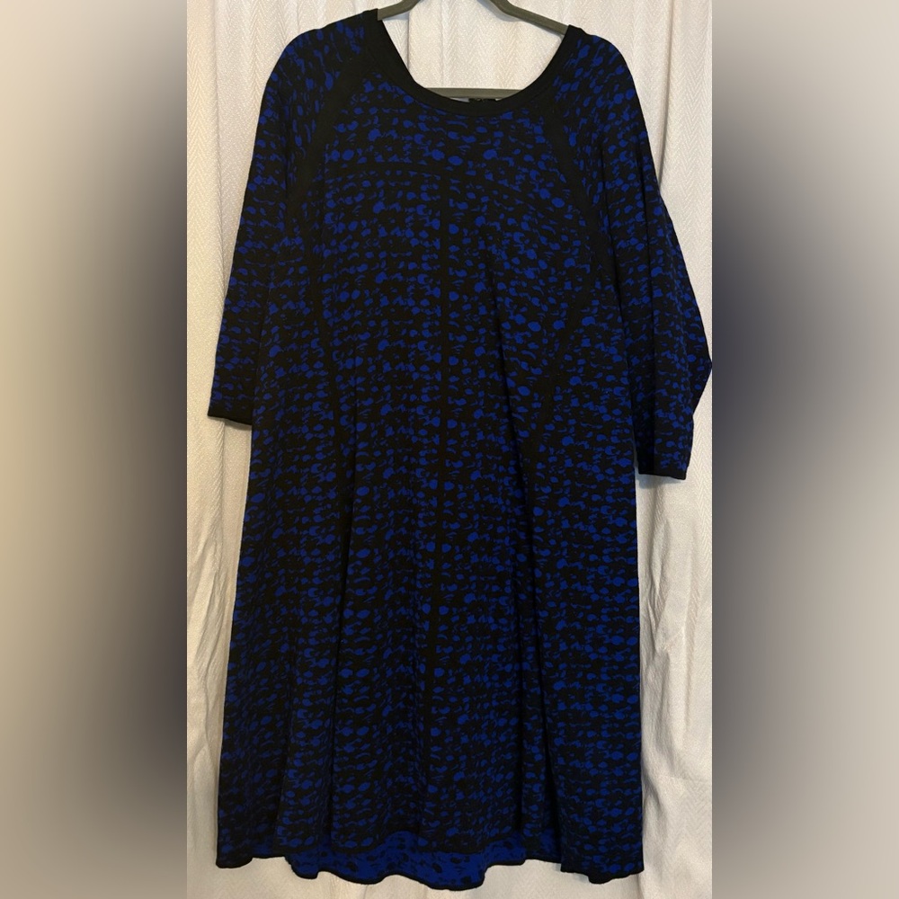 Taylor Blue and Black Sweater Dress